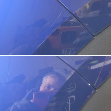 Scratch removed from rear bumper corner