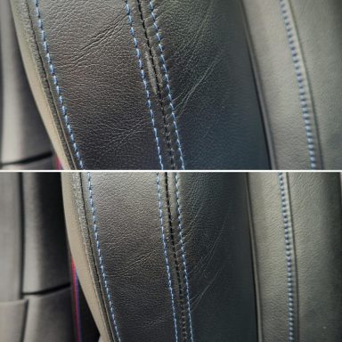 Leather re paint on this worn part of the drivers seat bolster